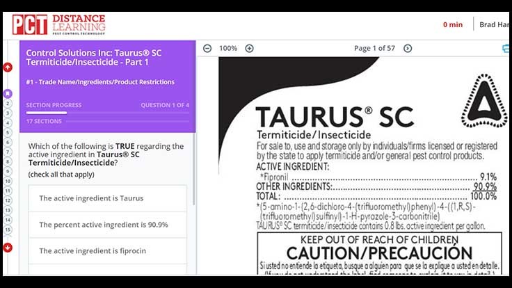 Online Label Training Modules for CSI's Taurus Now Live