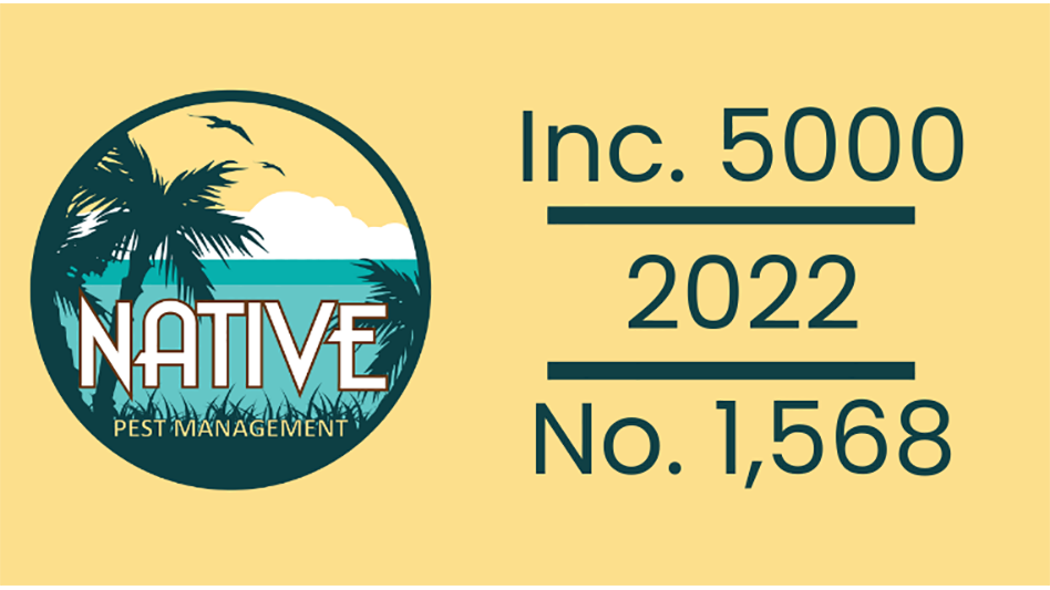 Native Pest Management Places on 2022 Inc. 5000 List