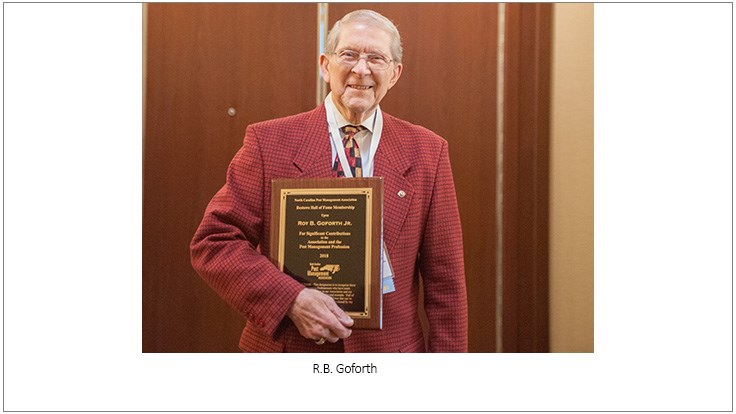 R.B. Goforth, Jr. Inducted into N.C. Pest Management Hall of Fame