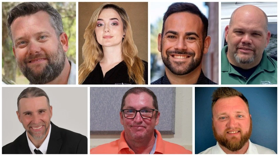 Pictured top row (left to right): Scott Michalski, Kristin Keyes, Jordan Hager, Leon Rodriguez. Bottom row (left to right) Mike Christiansen, Sean DeWeese and Bryce Smith.