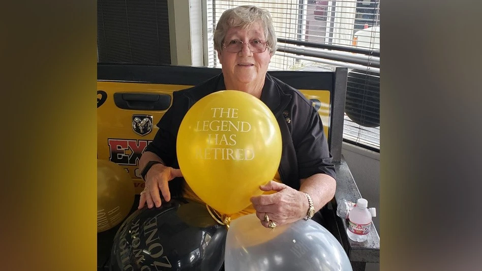 McIntire on her last day as owner of Big Express Pest Control.