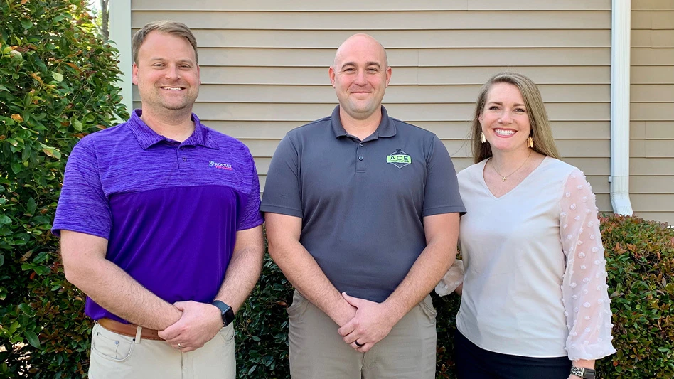 David Hill, General Manager of Rockit Pest (left); Chris Powell, former owner of Ace Exterminating (middle); Beth Warren, Business Development Manager at Rockit Pest (right)