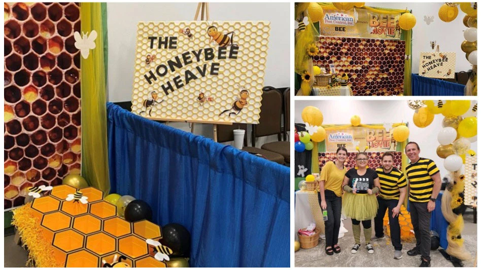 Photos of American Pest Control's bee themed booth