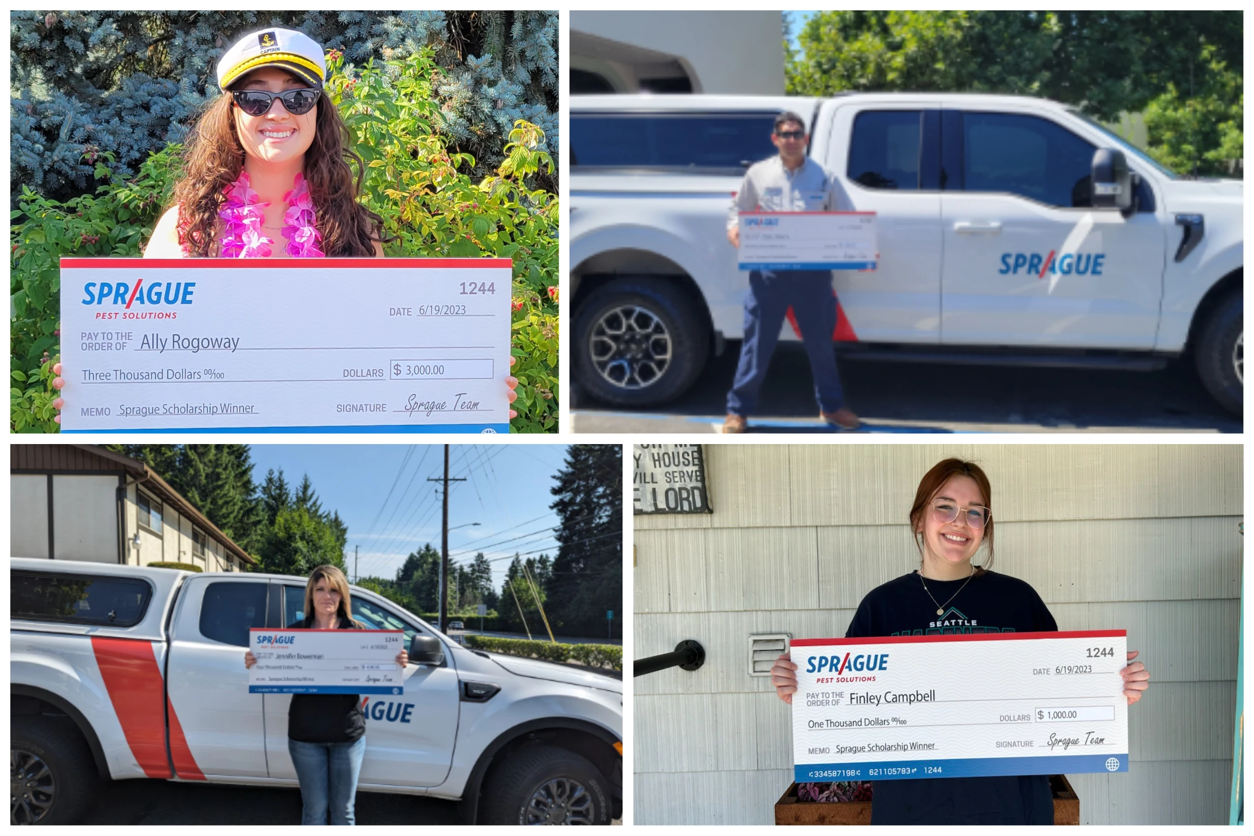 Ally Rogoway (top left); Chris Morris (top right); Finley Campbell (bottom right); Jennifer Bowerman (bottom left).
