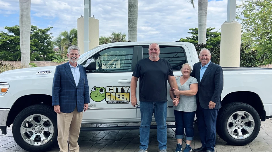 Pictured from left to right: Tim Pollard (Arrow) Joel and Kathy Osborne (City Green), and Kevin Burns (Arrow)