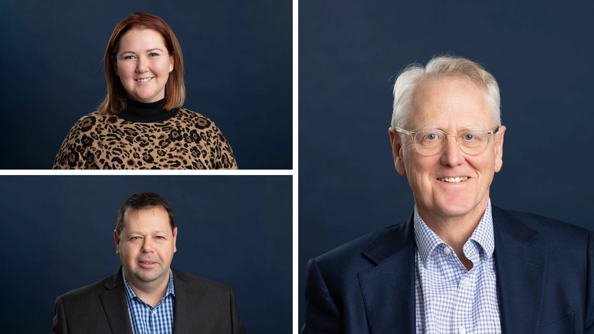 Sara Cromwell (top left), Mike Heimbach (bottom left), Brett MacKillop (right).