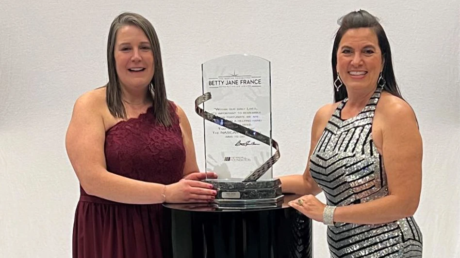 Molly Moran (left) from FORSHAW, NASCAR Foundation Executive Director Nichole Krieger (right).