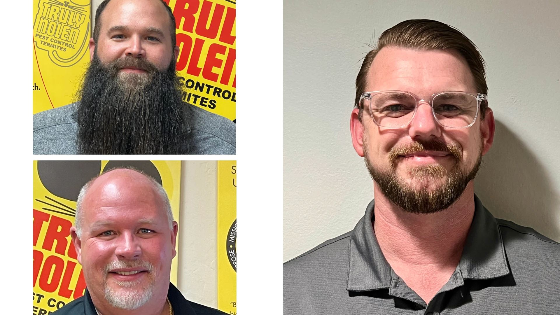 Shon Hodges (bottom left), Sam Huggins (top left) and Jason McFarland (right).