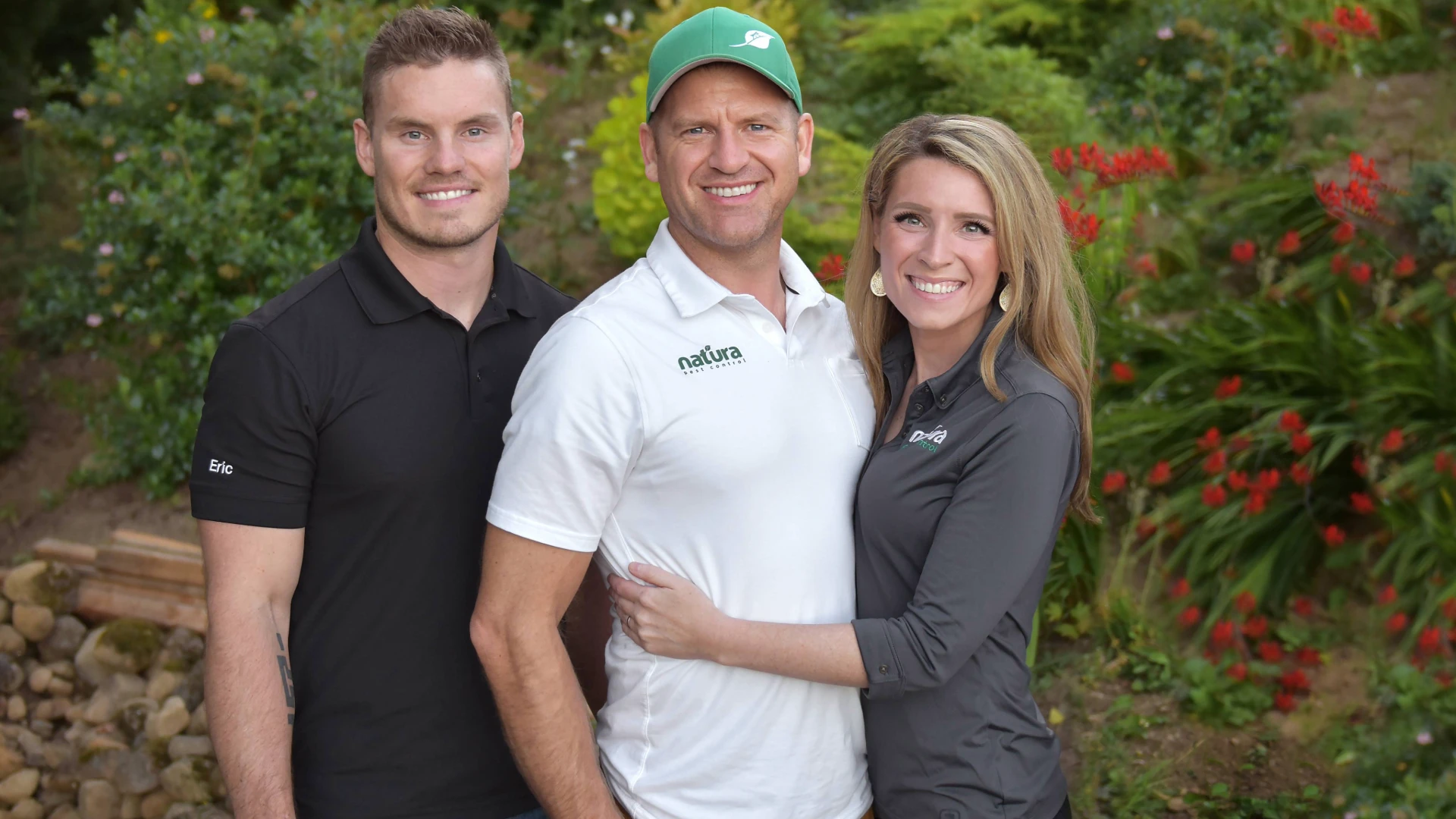 Eric Bassett (left), Jake Claus (middle) and Jana Claus (right) are owners of Natura Pest Control.